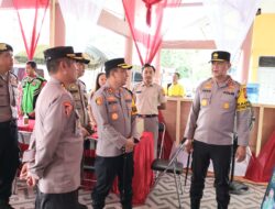 Pantau Arus Balik Lewat Jalur Udara, Kapolda Kalteng Kunjungi Pos Pelayanan Bundaran Sanggu Polres Barsel