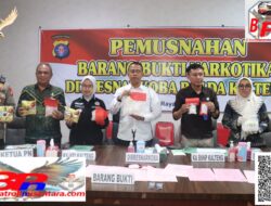 Polda Kalteng Musnahkan 5,43 Kg Sabu dan 412 Butir Ekstasi dari 13 Kasus