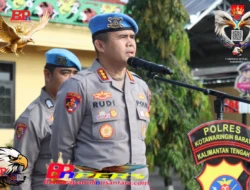 Kabid Propam Polda Kalteng Pimpin Apel Pagi di Polres Kobar, Ingatkan Personel Jauhi Narkoba dan Pelanggaran