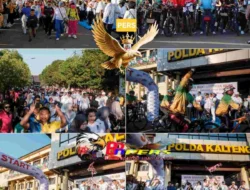 Ribuan Masyarakat Ramaikan Jalan Sehat dan Fun Bike Sambut HUT Bhayangkara ke-80 di Polda Kalteng
